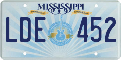 MS license plate LDE452