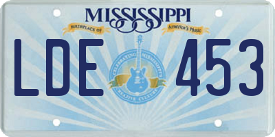MS license plate LDE453