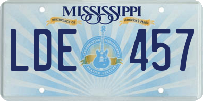 MS license plate LDE457