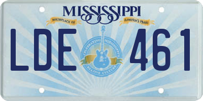 MS license plate LDE461