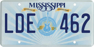 MS license plate LDE462
