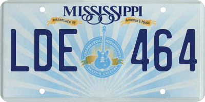 MS license plate LDE464