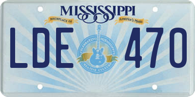 MS license plate LDE470