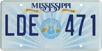 MS license plate LDE471