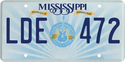 MS license plate LDE472