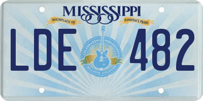 MS license plate LDE482