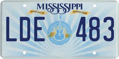 MS license plate LDE483