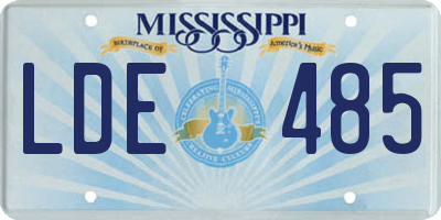 MS license plate LDE485