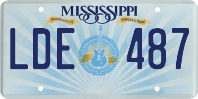 MS license plate LDE487