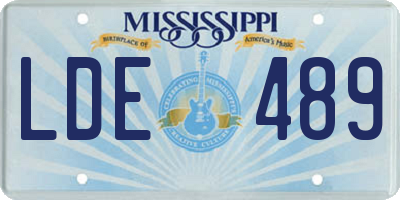 MS license plate LDE489