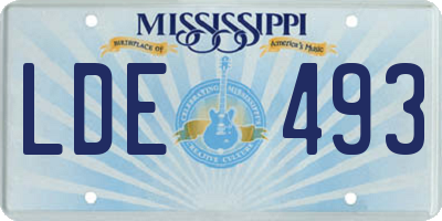 MS license plate LDE493