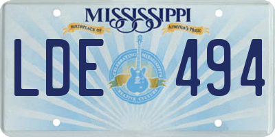 MS license plate LDE494