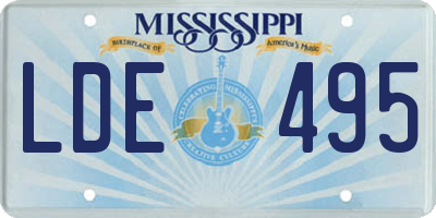 MS license plate LDE495