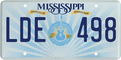 MS license plate LDE498
