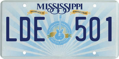 MS license plate LDE501