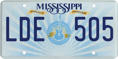 MS license plate LDE505
