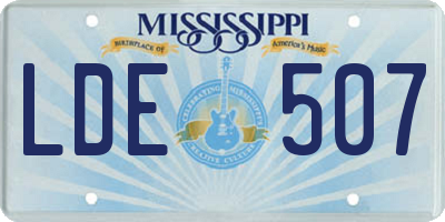 MS license plate LDE507