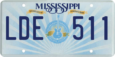 MS license plate LDE511