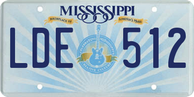 MS license plate LDE512