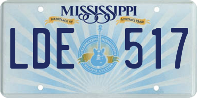 MS license plate LDE517