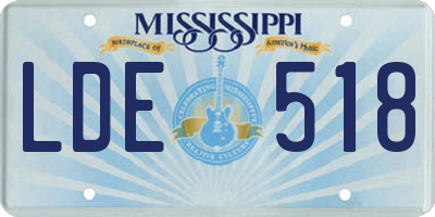 MS license plate LDE518