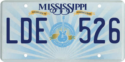 MS license plate LDE526
