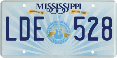 MS license plate LDE528