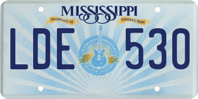 MS license plate LDE530