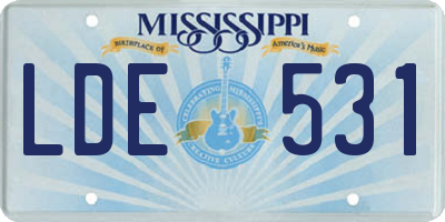 MS license plate LDE531