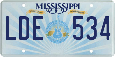 MS license plate LDE534