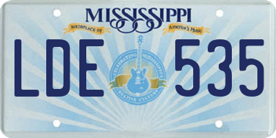 MS license plate LDE535