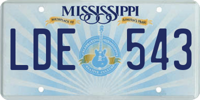 MS license plate LDE543