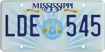 MS license plate LDE545