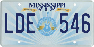MS license plate LDE546