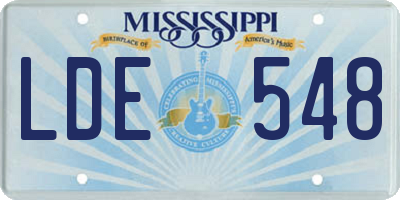 MS license plate LDE548