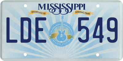 MS license plate LDE549