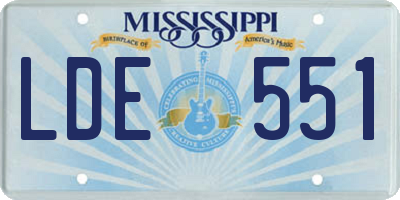 MS license plate LDE551