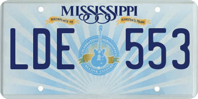 MS license plate LDE553