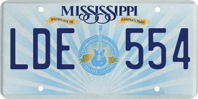 MS license plate LDE554