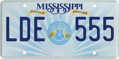 MS license plate LDE555
