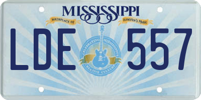 MS license plate LDE557