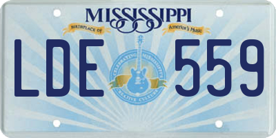 MS license plate LDE559