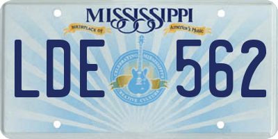 MS license plate LDE562