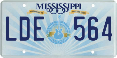 MS license plate LDE564