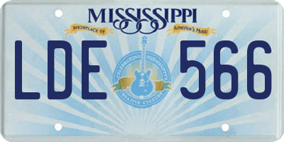 MS license plate LDE566