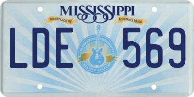 MS license plate LDE569