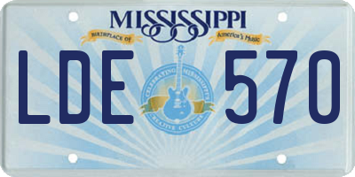 MS license plate LDE570