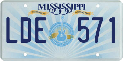 MS license plate LDE571