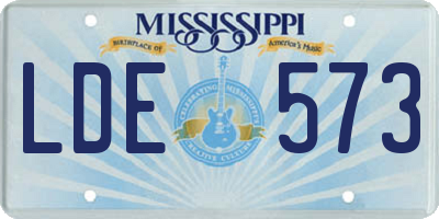 MS license plate LDE573
