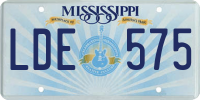 MS license plate LDE575